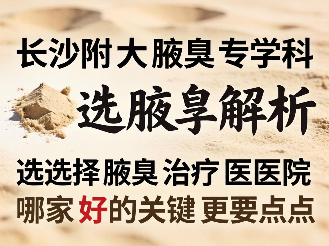 长沙附大腋臭专科解析，选择腋臭治疗医院哪家好的关键要素