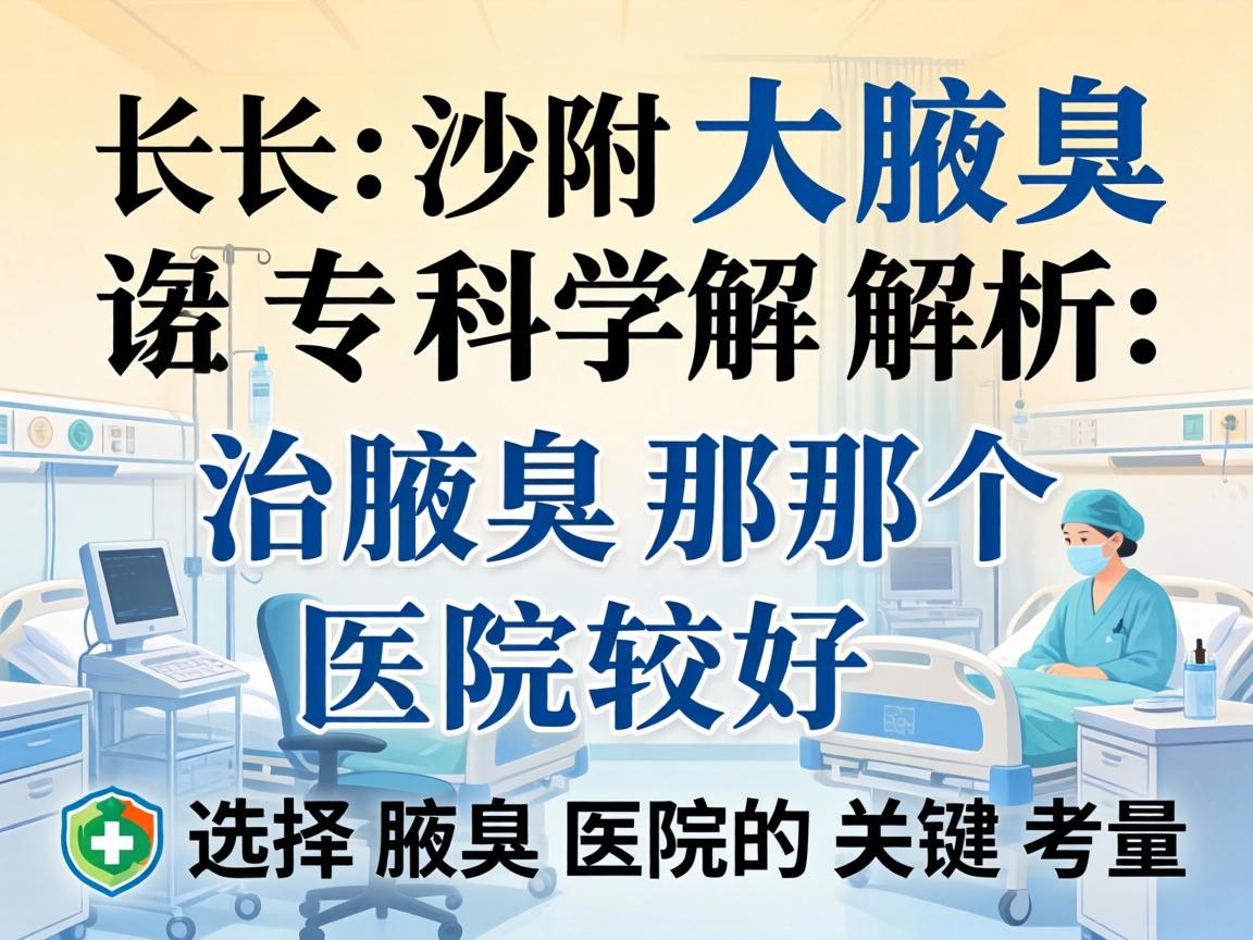 长沙附大腋臭专科解析，治腋臭那个医院较好？选择腋臭医院的关键考量