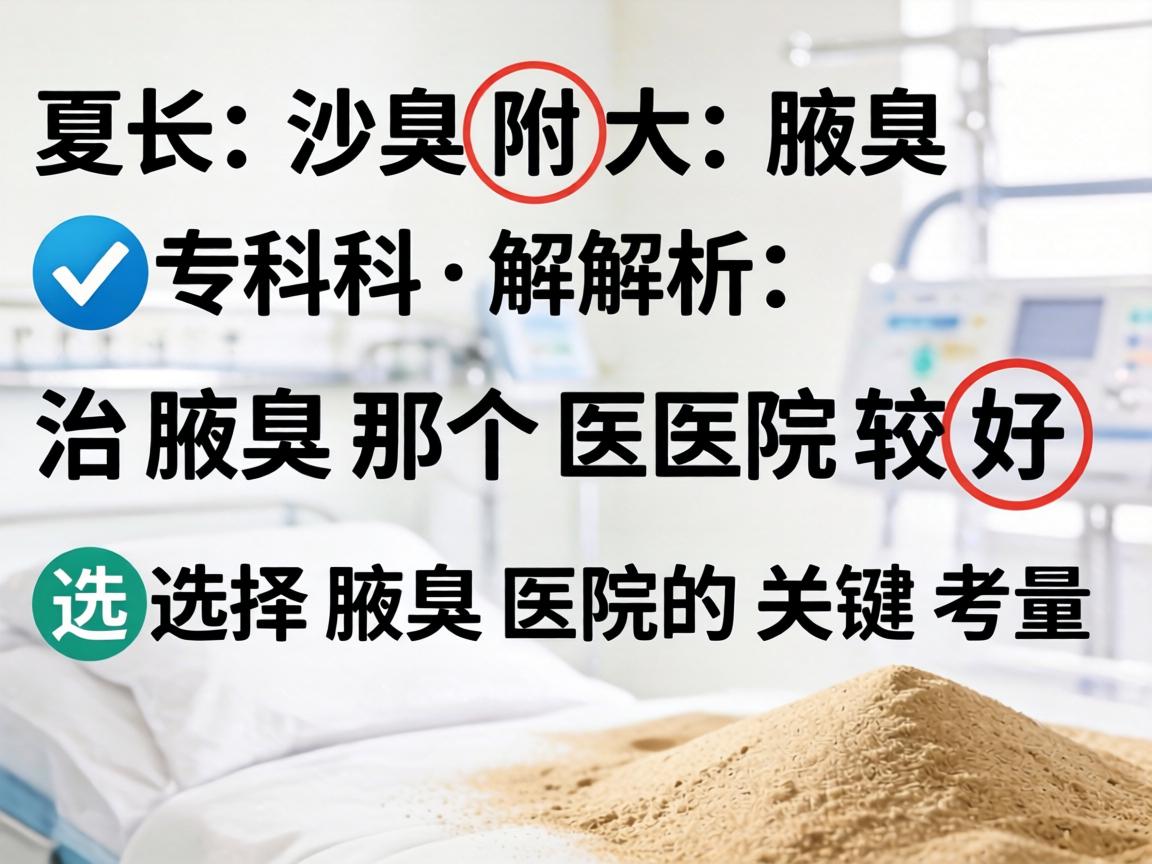 长沙附大腋臭专科解析，治腋臭那个医院较好？选择腋臭医院的关键考量