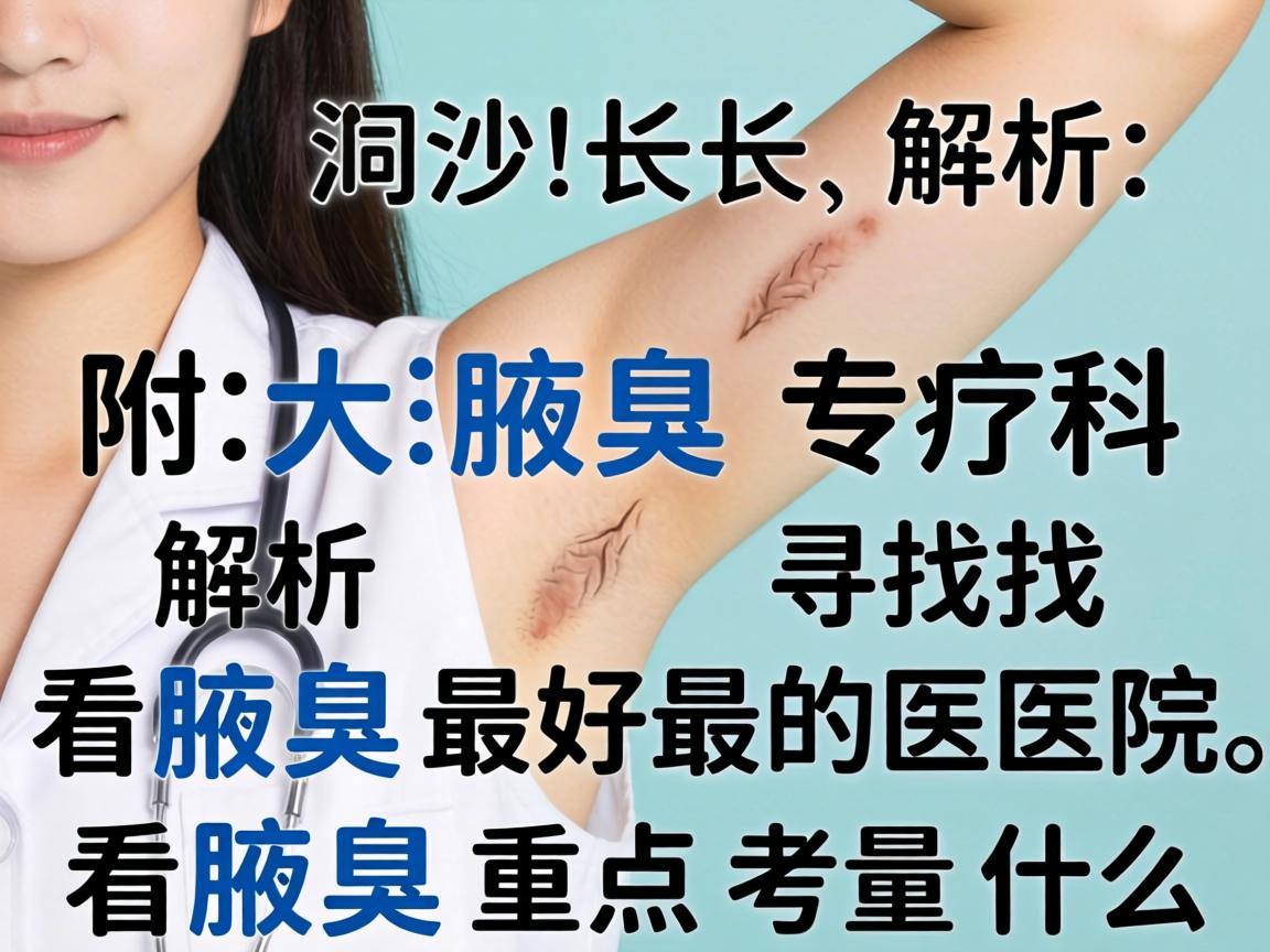 长沙附大腋臭专科解析，寻找看腋臭最好的医院，看腋臭重点考量什么