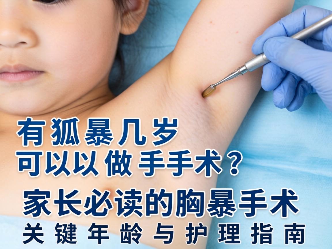 儿童有狐臭几岁可以做手术？家长必读的腋臭手术关键年龄与护理指南
