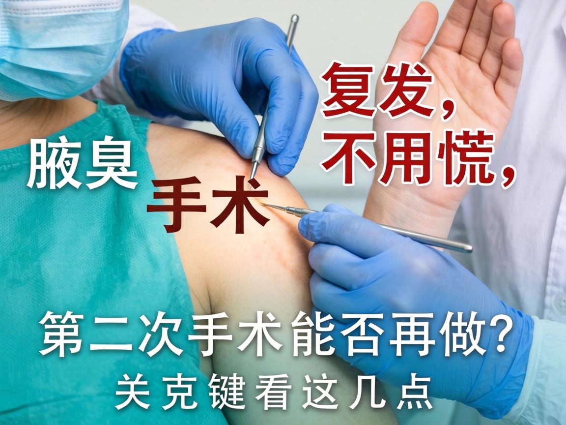 腋臭手术复发不用慌，第二次手术能否再做？关键看这几点