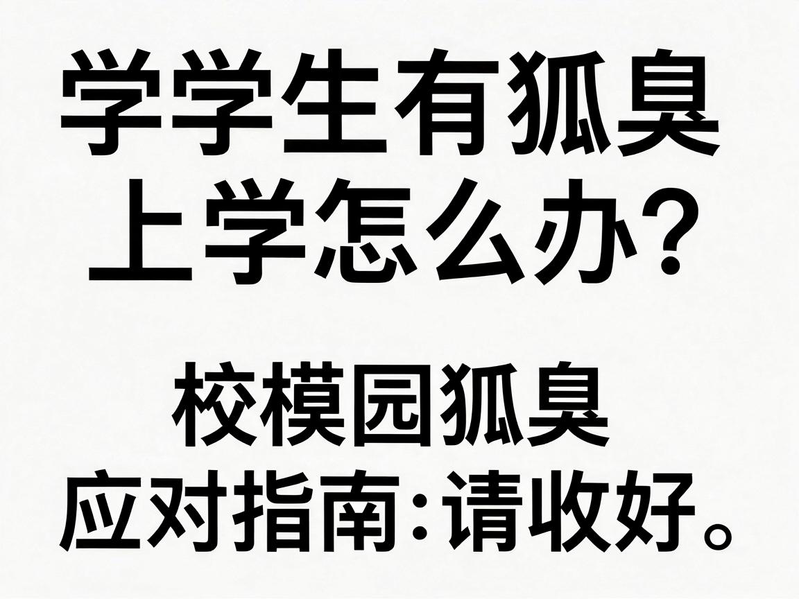 学生有狐臭上学怎么办？这份校园狐臭应对指南请收好