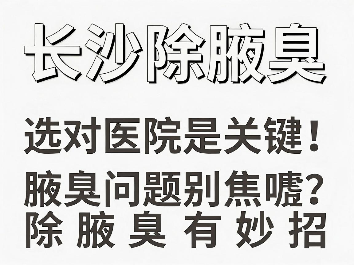 长沙除腋臭，选对医院是关键！腋臭问题别焦虑，除腋臭有妙招