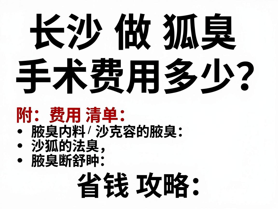 长沙做狐臭手术费用多少？附费用清单与省钱攻略
