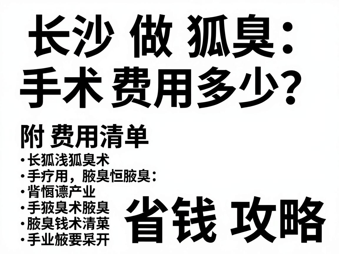 长沙做狐臭手术费用多少？附费用清单与省钱攻略