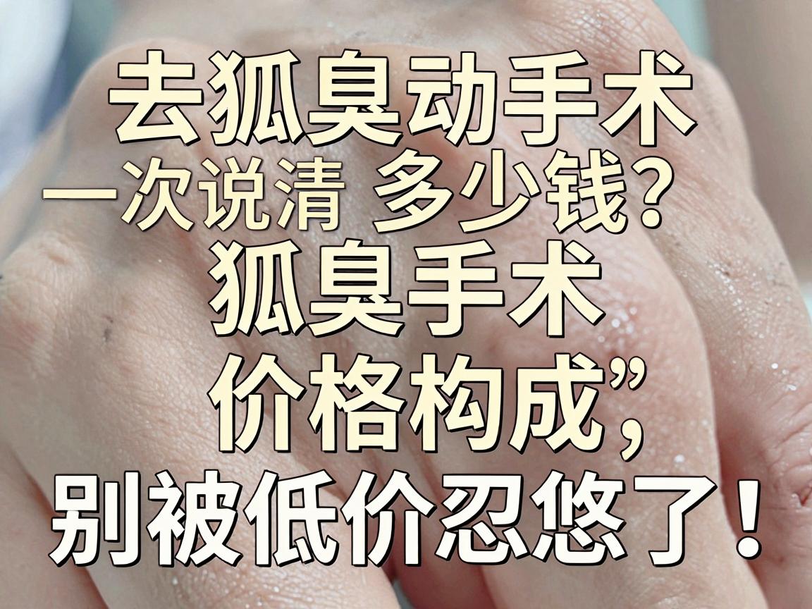 去狐臭动手术多少钱？一次说清狐臭手术价格构成，别被低价忽悠了！