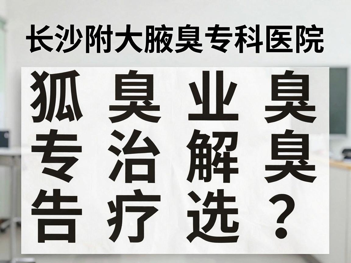 狐臭治疗医院怎么选？长沙附大腋臭专科医院的专业解析告诉你，这家医院治疗狐臭到底好在哪