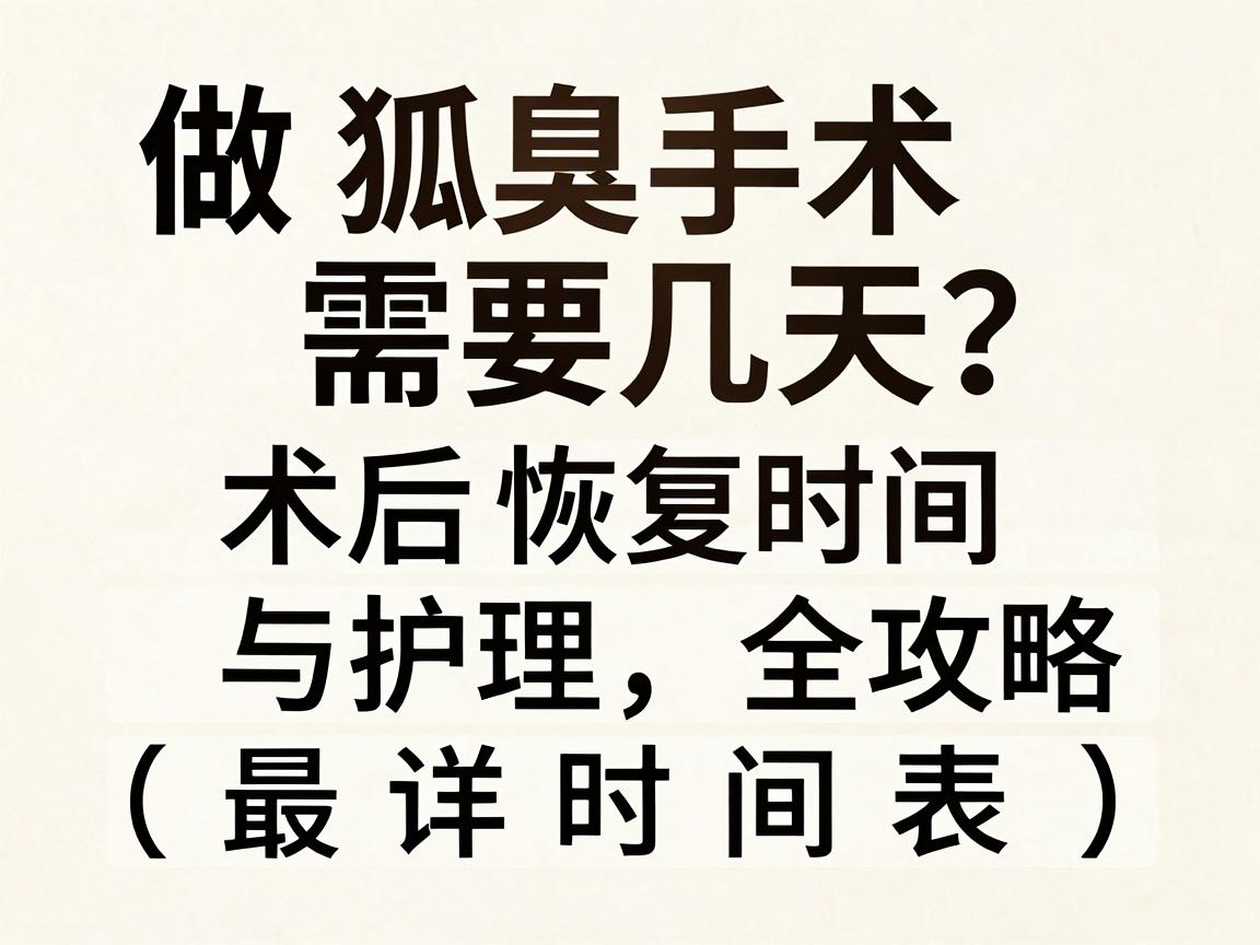 做狐臭手术需要几天？术后恢复时间与护理全攻略（最详时间表）