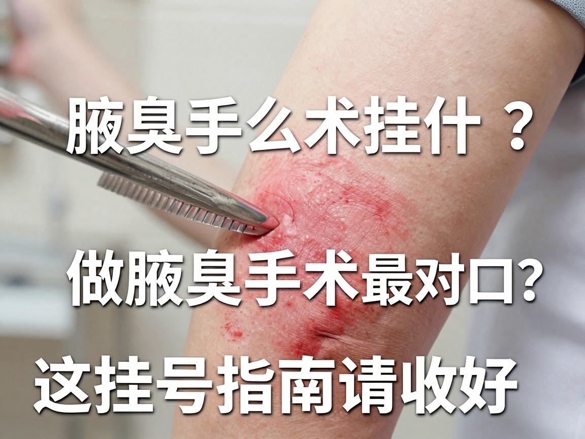 腋臭手术挂什么科？去哪个科室做腋臭手术最对口？这份挂号指南请收好