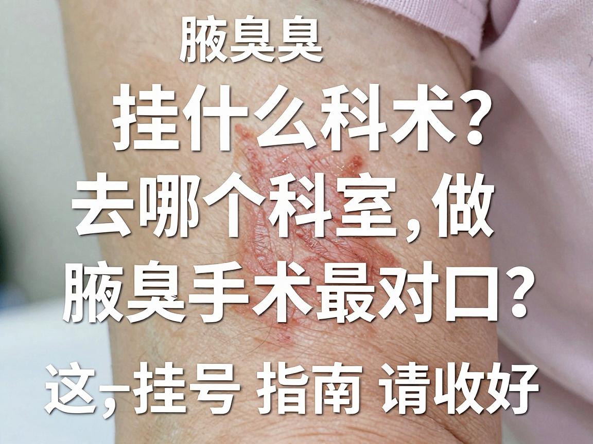 腋臭手术挂什么科？去哪个科室做腋臭手术最对口？这份挂号指南请收好