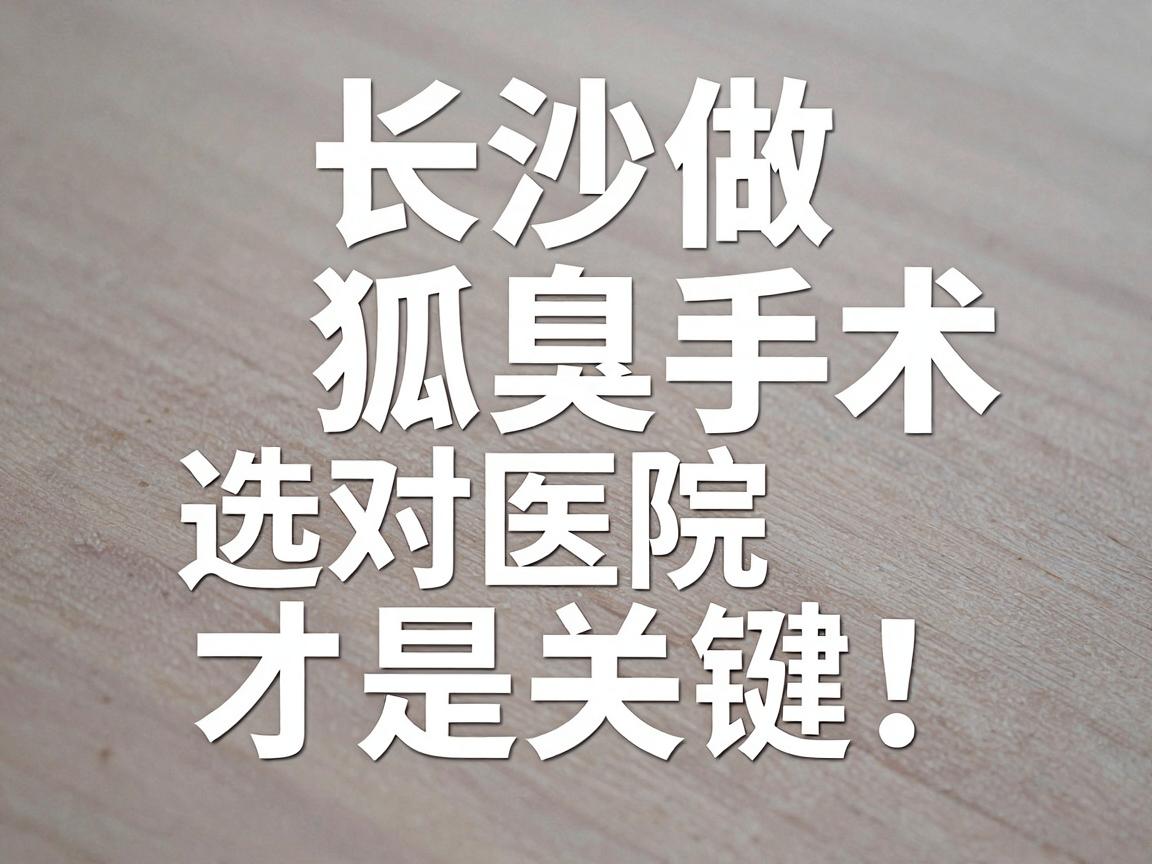 长沙做狐臭手术，选对医院才是关键！长沙狐臭手术医院怎么挑？