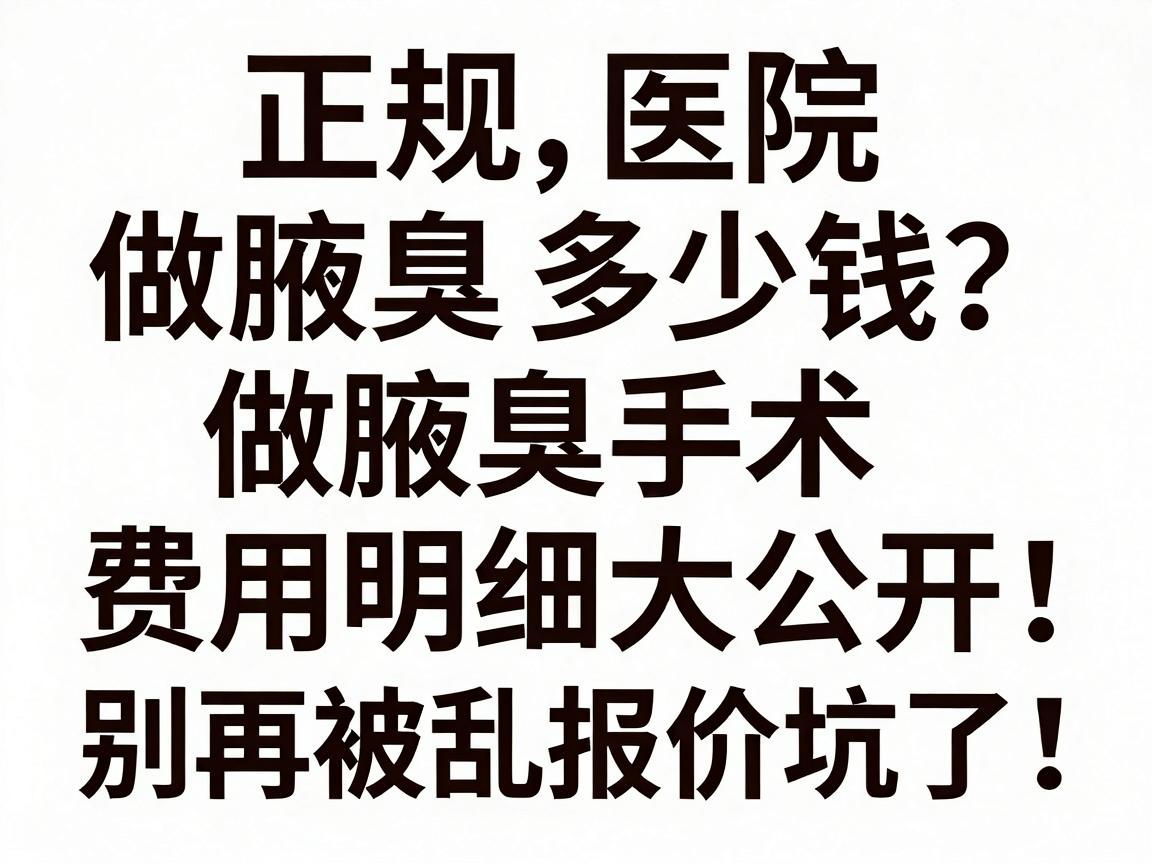 正规医院做腋臭多少钱?做腋臭手术费用明细大公开,别再被乱报价坑了! 正规医院做腋臭多少钱?做腋臭手术费用明细大公开,别再被乱报价坑了!