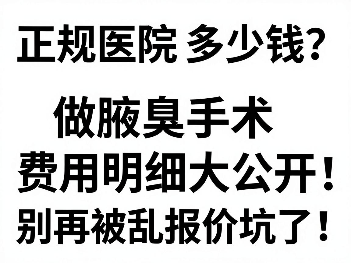正规医院做腋臭多少钱?做腋臭手术费用明细大公开,别再被乱报价坑了! 正规医院做腋臭多少钱?做腋臭手术费用明细大公开,别再被乱报价坑了!