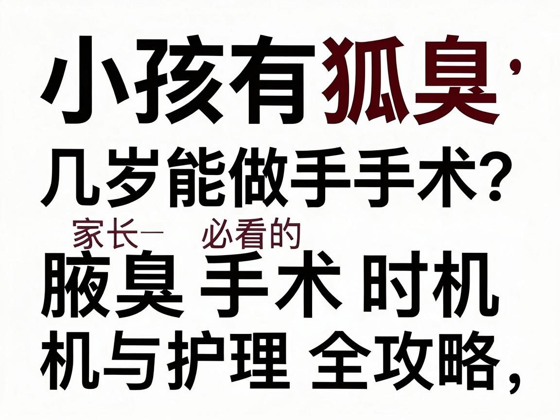小孩有狐臭几岁能做手术？家长必看的腋臭手术时机与护理全攻略