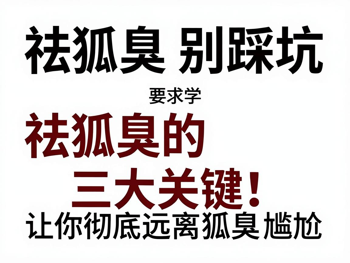 祛狐臭别踩坑,科学祛狐臭的三大关键,让你彻底远离狐臭尴尬 祛狐臭别踩坑,科学祛狐臭的三大关键,让你彻底远离狐臭尴尬