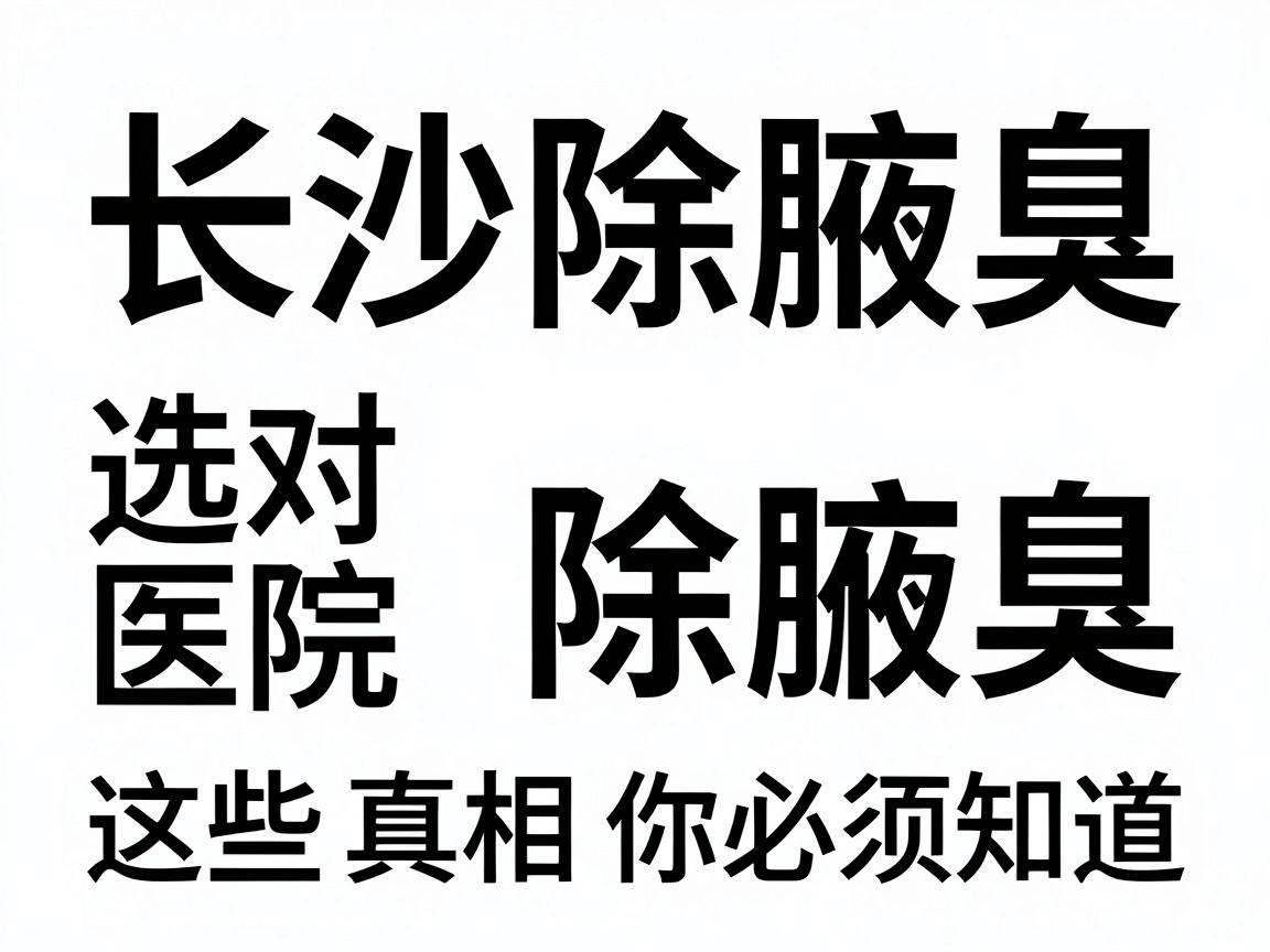 长沙除腋臭，选对医院除腋臭，这些真相你必须知道