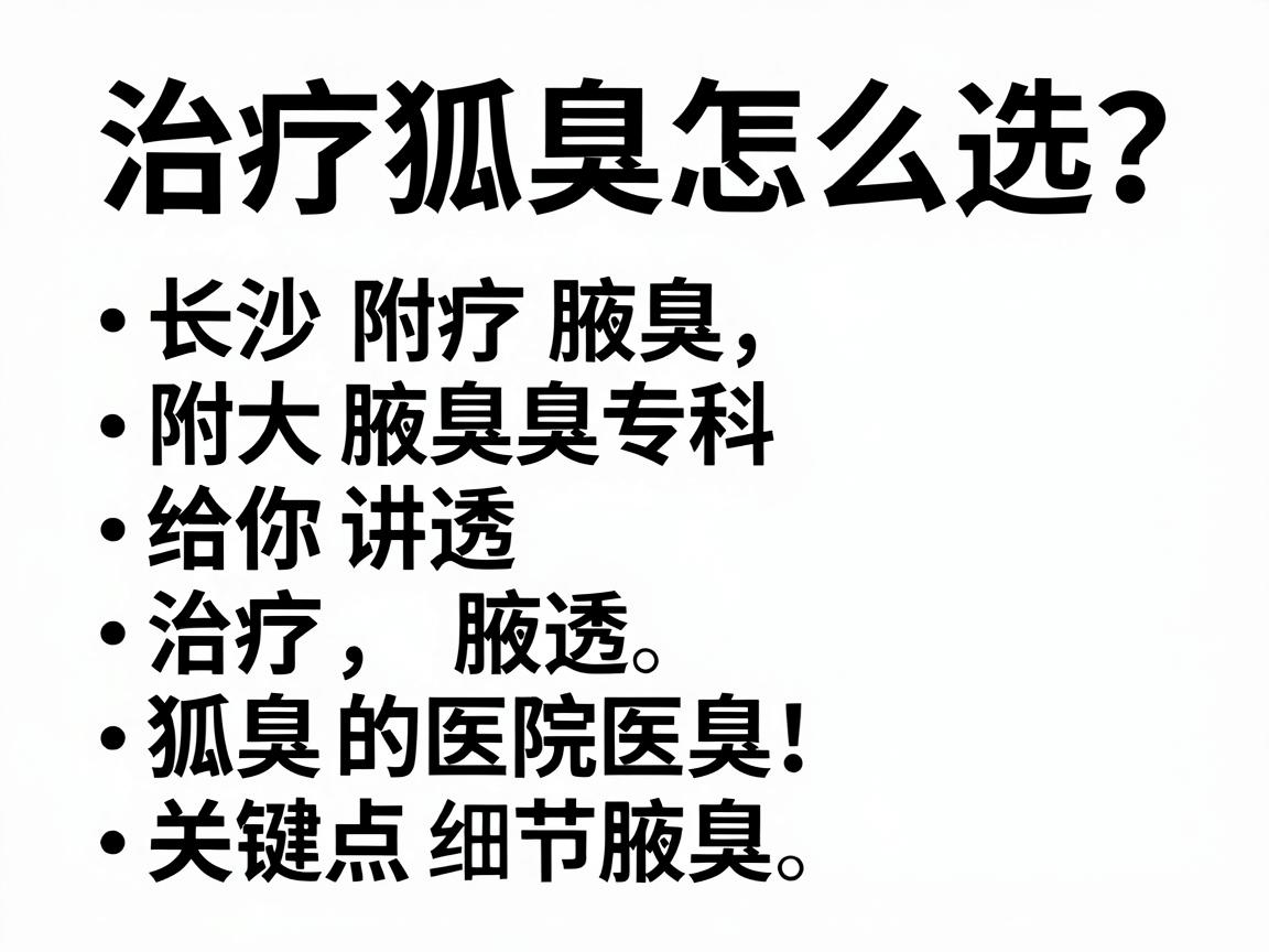 治疗狐臭的医院怎么选？长沙附大腋臭专科给你讲透治疗狐臭的医院关键点