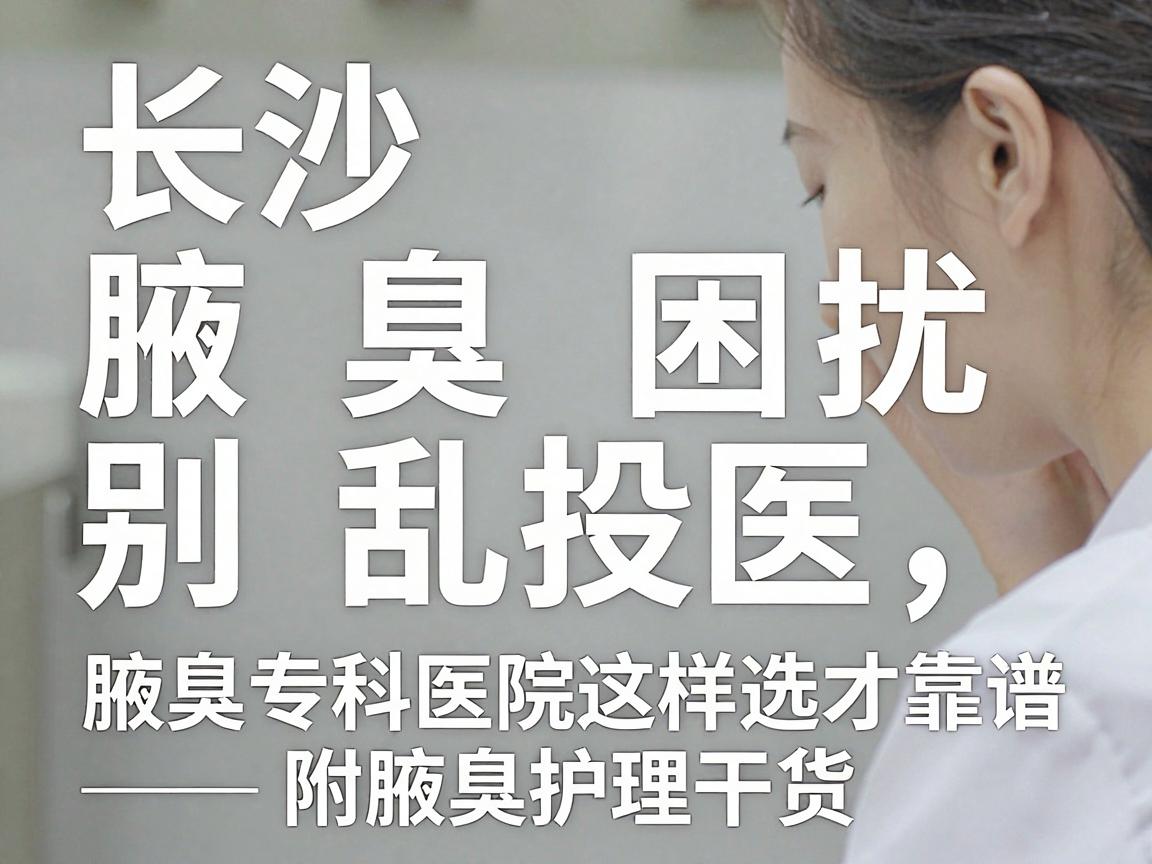 长沙腋臭困扰别乱投医，腋臭专科医院这样选才靠谱—附腋臭护理干货