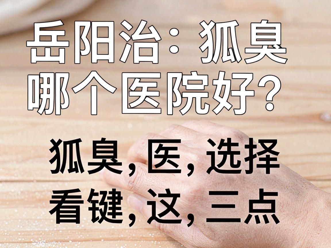 岳阳治狐臭哪个医院好？治狐臭医院选择，关键看这三点