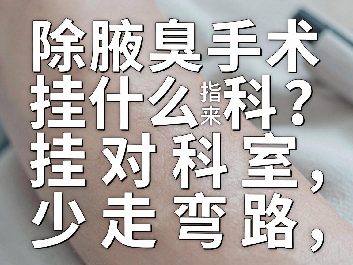 除腋臭手术挂什么科？挂对科室，少走弯路，除腋臭手术挂科指南来了
