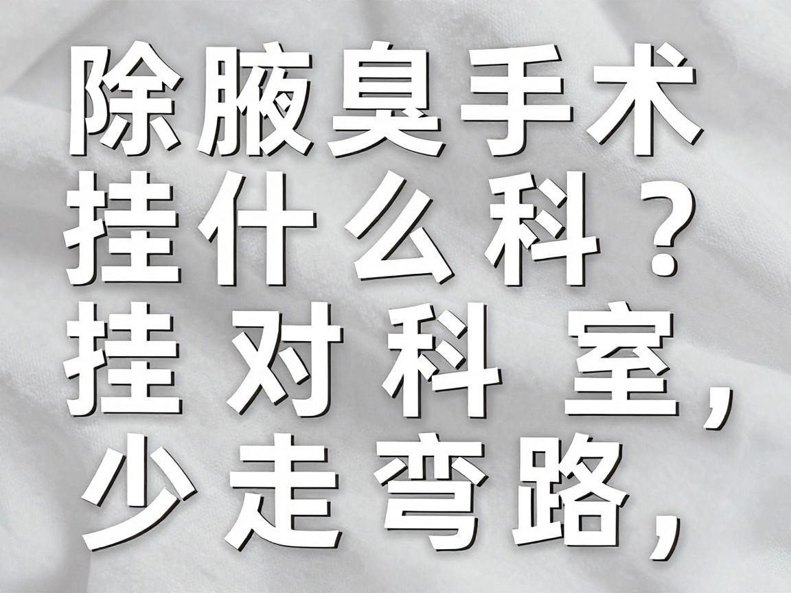 除腋臭手术挂什么科？挂对科室，少走弯路，除腋臭手术挂科指南来了