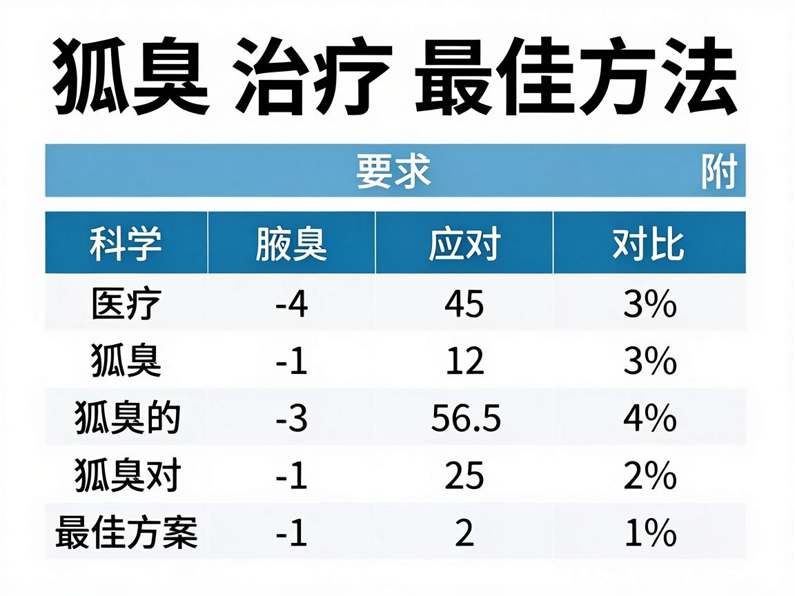 狐臭治疗最佳方法，科学应对狐臭的最佳方案（附对比表格）