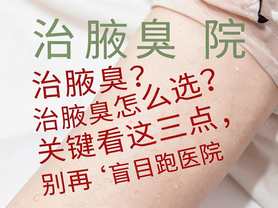 治腋臭医院怎么选？治腋臭关键看这三点，别再盲目跑医院
