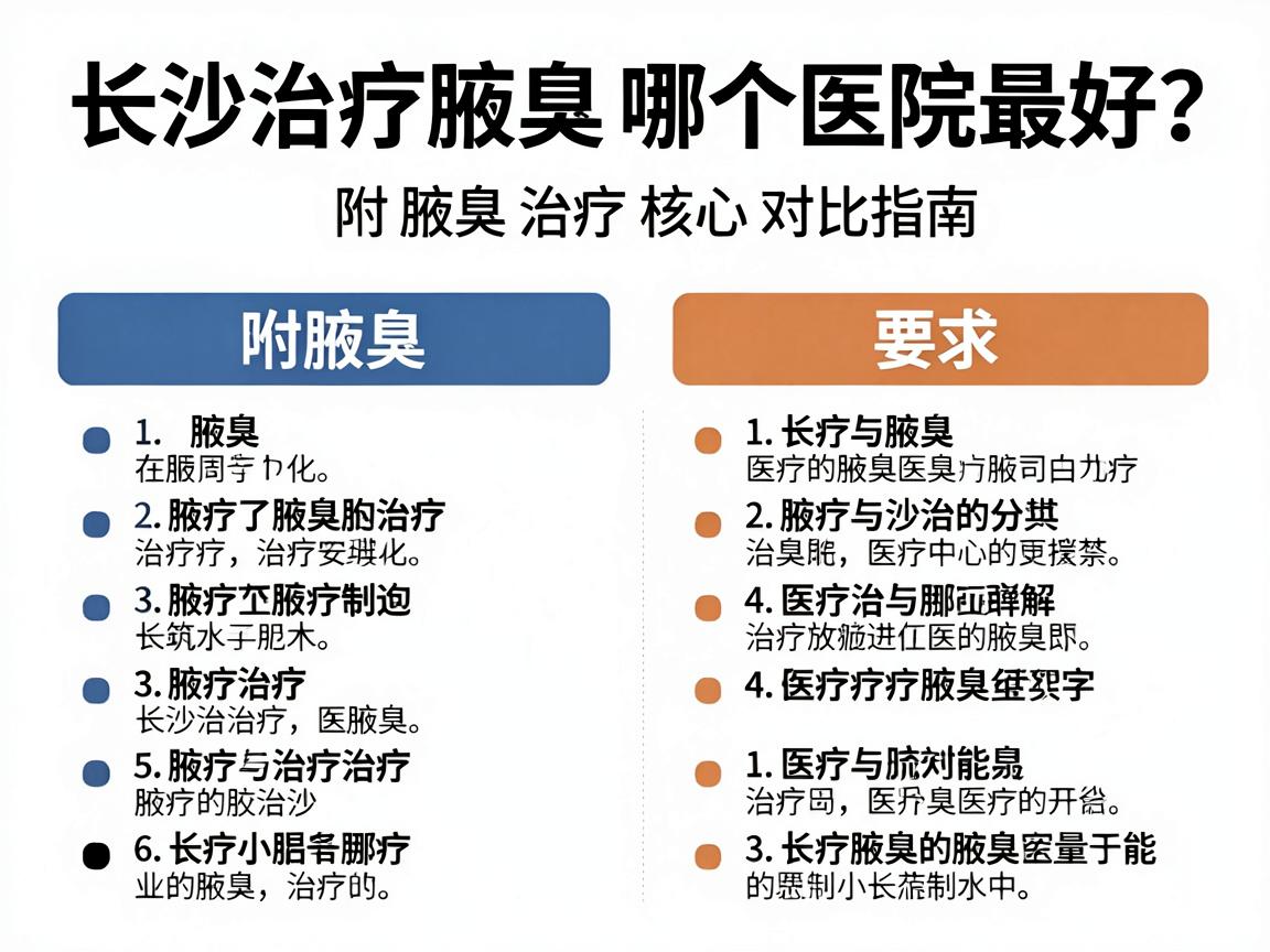 长沙治疗腋臭哪个医院最好?附腋臭治疗核心对比指南 长沙治疗腋臭哪个医院最好?附腋臭治疗核心对比指南