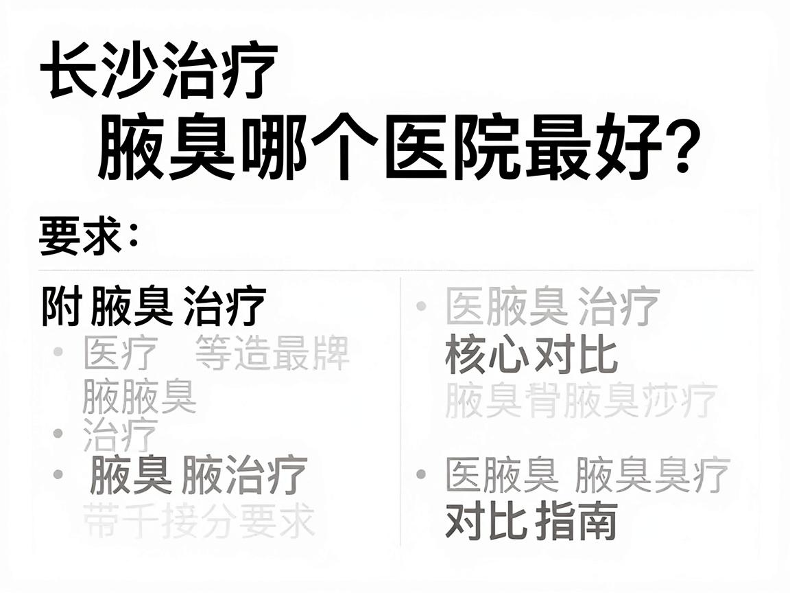 长沙治疗腋臭哪个医院最好?附腋臭治疗核心对比指南 长沙治疗腋臭哪个医院最好?附腋臭治疗核心对比指南