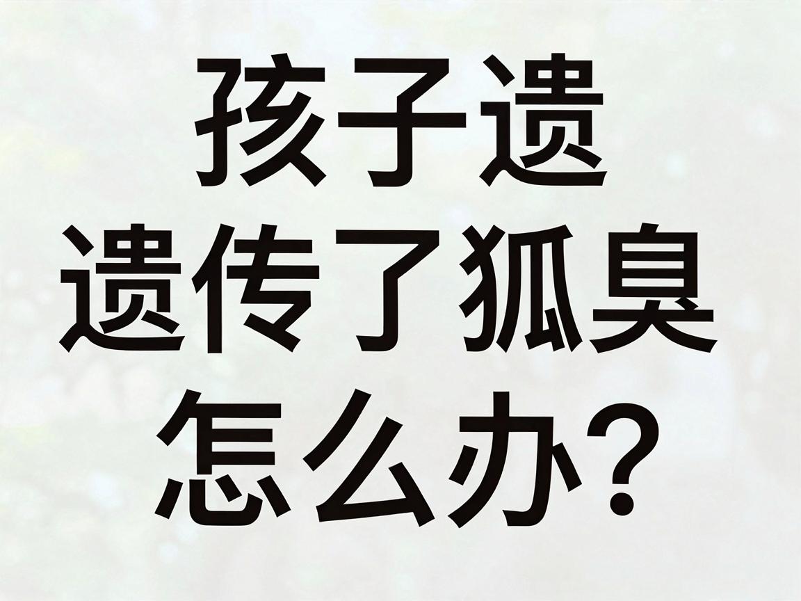 孩子遗传了狐臭怎么办？家长别慌，科学应对孩子遗传狐臭的完整指南