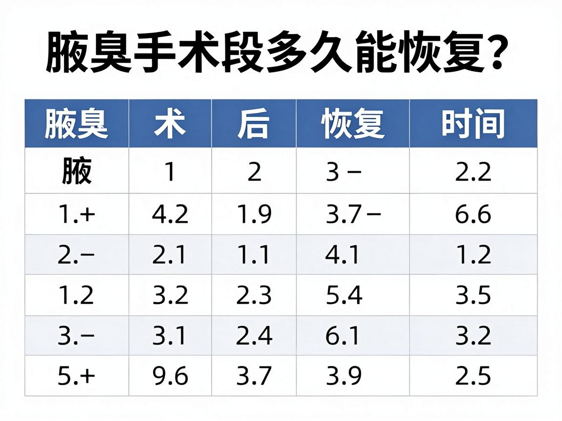 腋臭术后恢复时间表，全面解析腋臭手术多久能恢复？恢复阶段全攻略