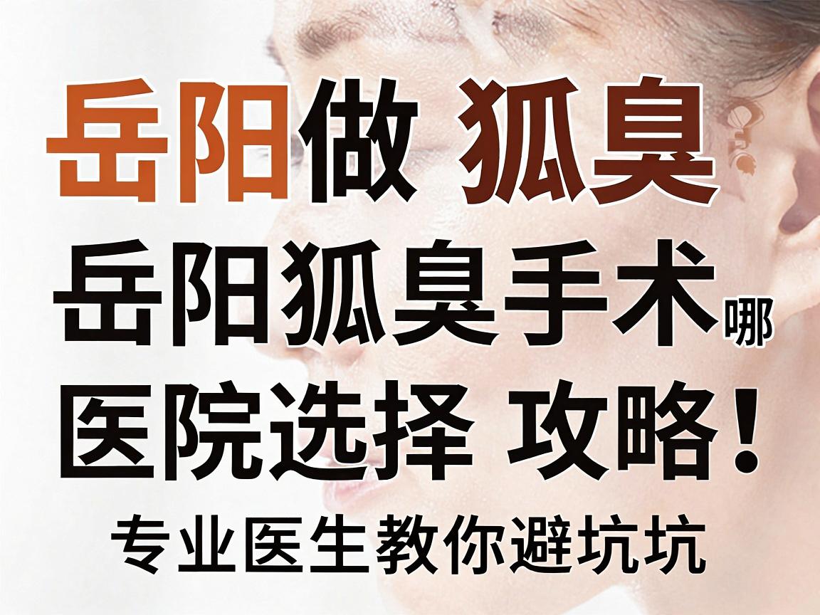 岳阳做狐臭手术哪个医院好？岳阳狐臭手术医院选择攻略，专业医生教你避坑