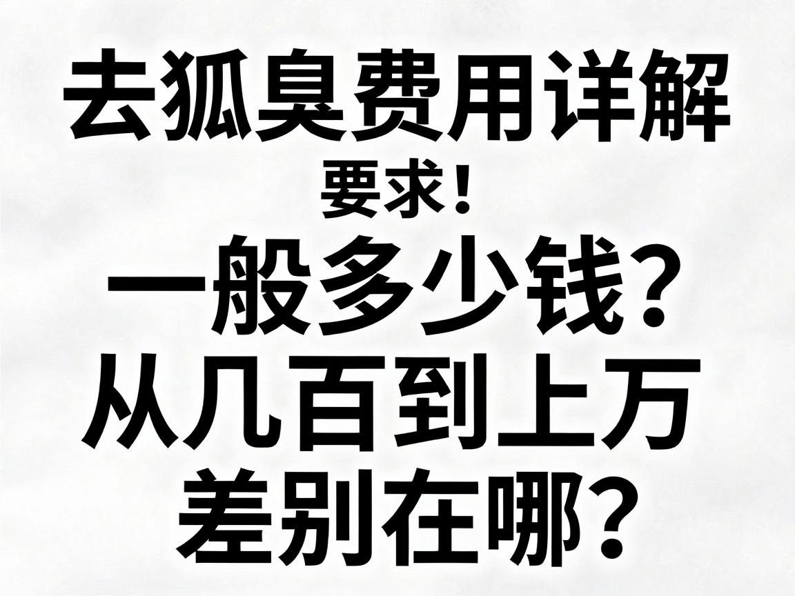 去狐臭一般多少钱？去狐臭费用详解，从几百到上万，差别在哪？