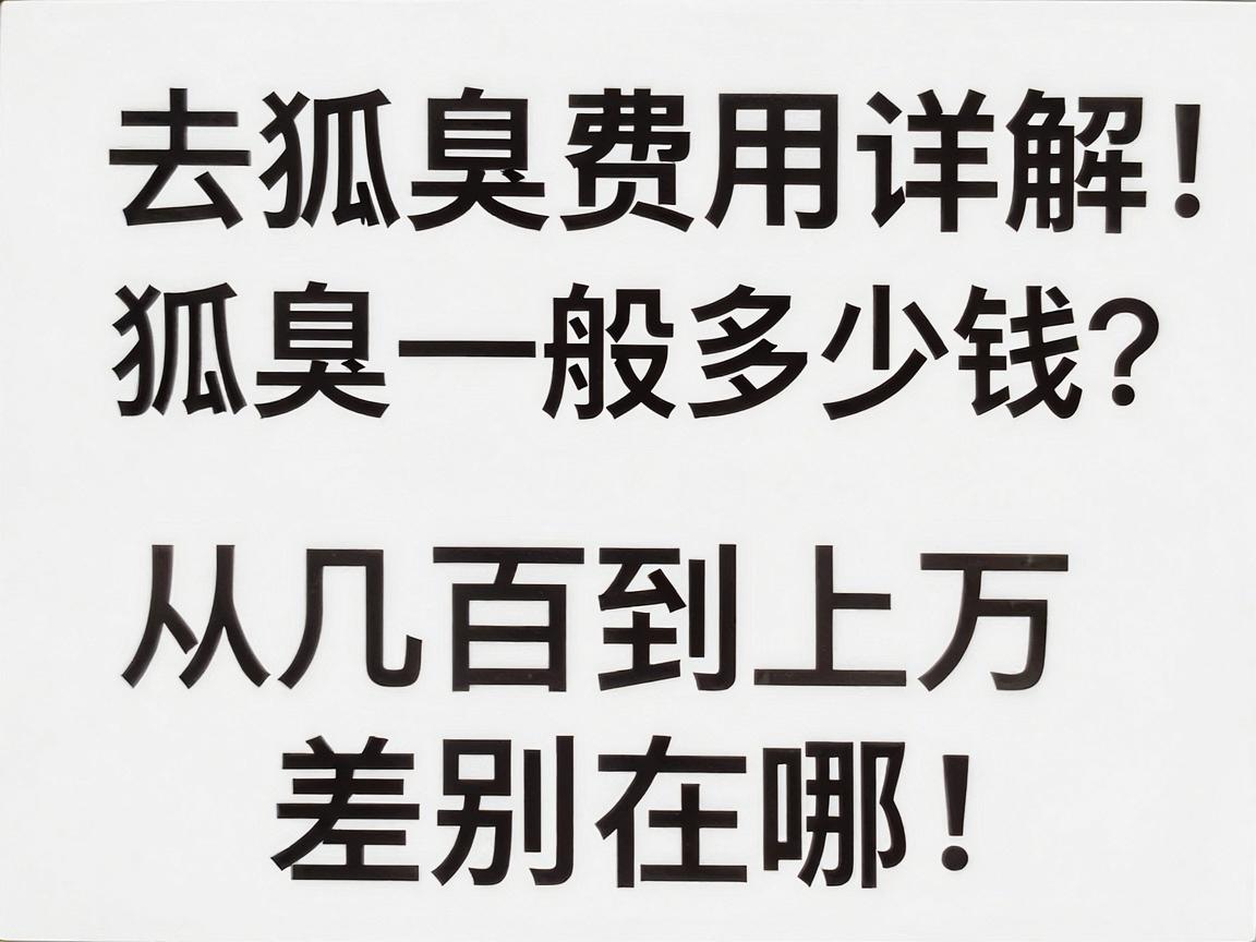 去狐臭一般多少钱？去狐臭费用详解，从几百到上万，差别在哪？