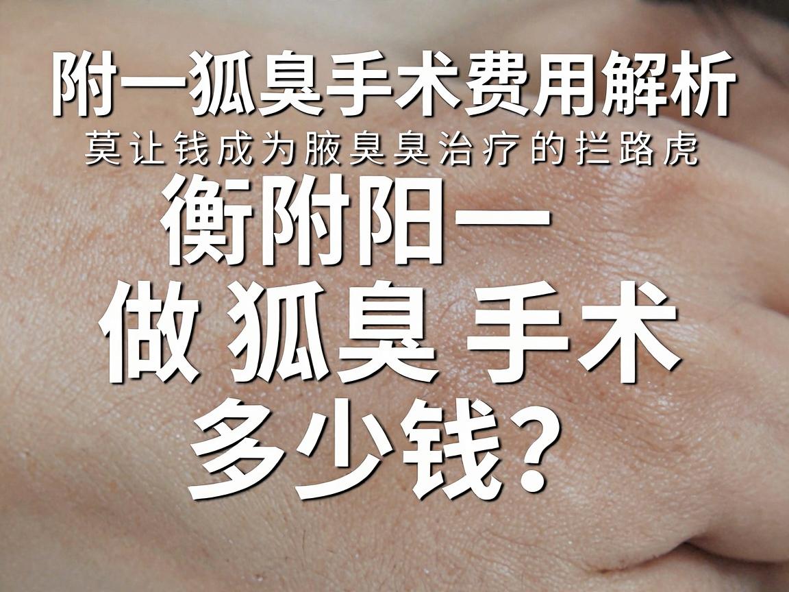 衡阳附一做狐臭手术，多少钱？附一狐臭手术费用解析，莫让钱成为腋臭治疗的拦路虎