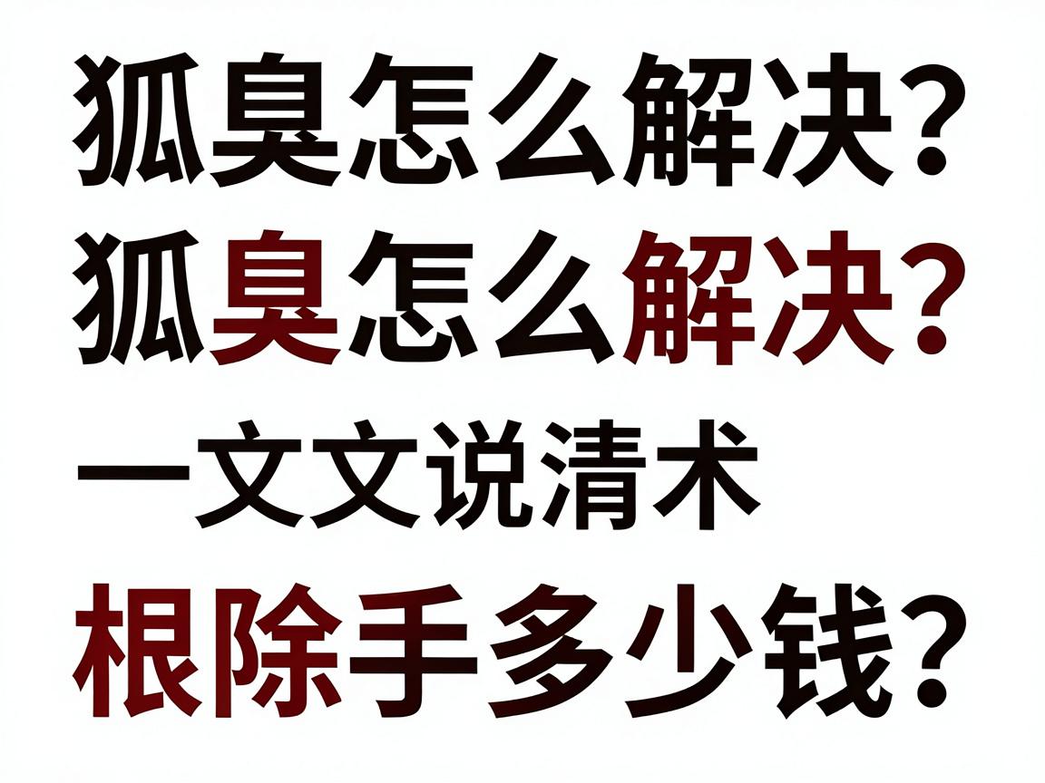 狐臭怎么解决？根除手术多少钱？一文说清根治方法