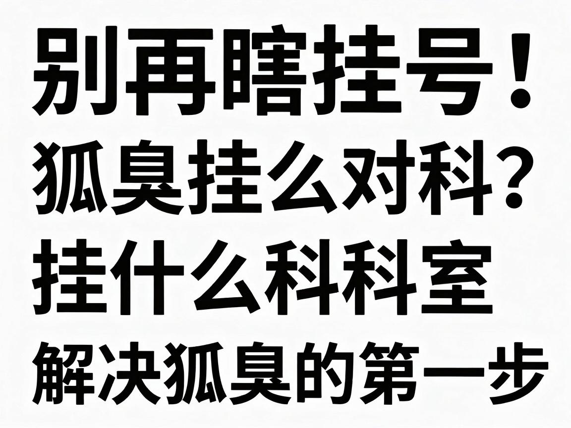 别再瞎挂号！狐臭挂什么科？挂对科室是解决狐臭的第一步