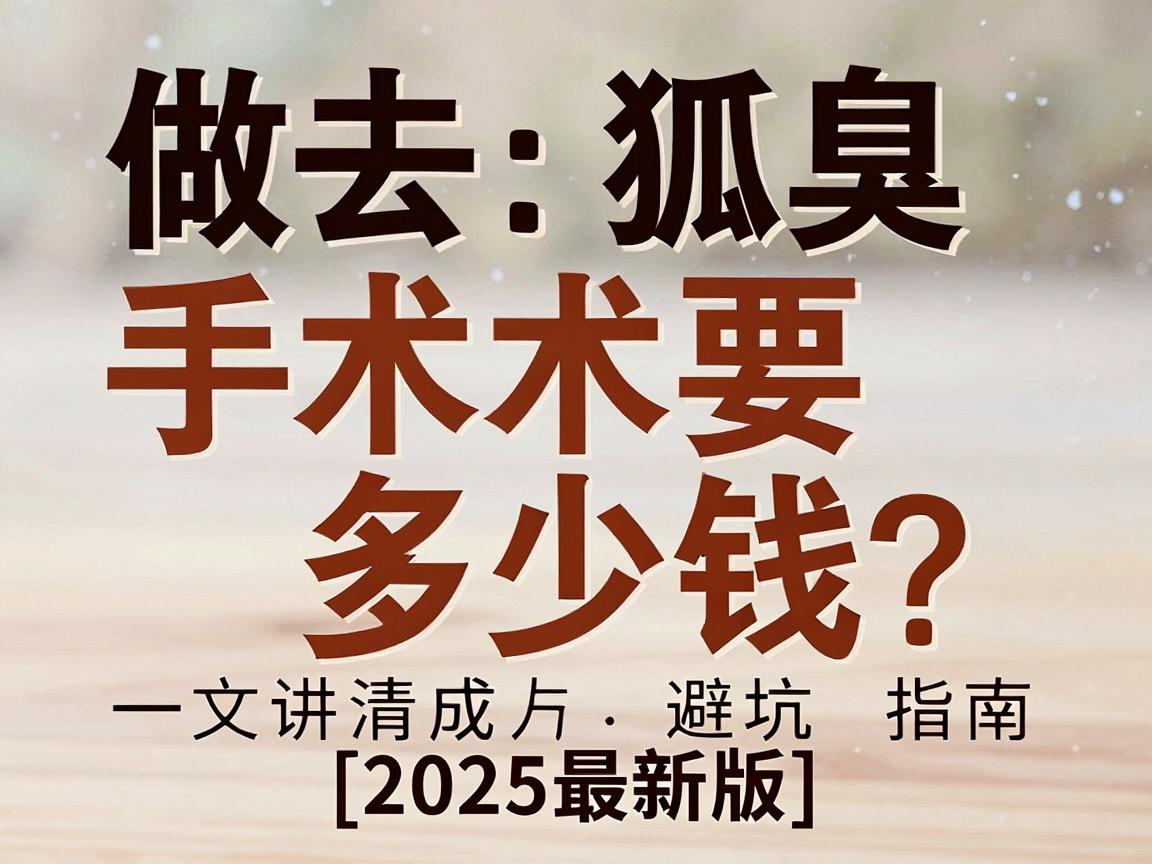 做去狐臭手术要多少钱？一文讲清费用构成与避坑指南（2025最新版）