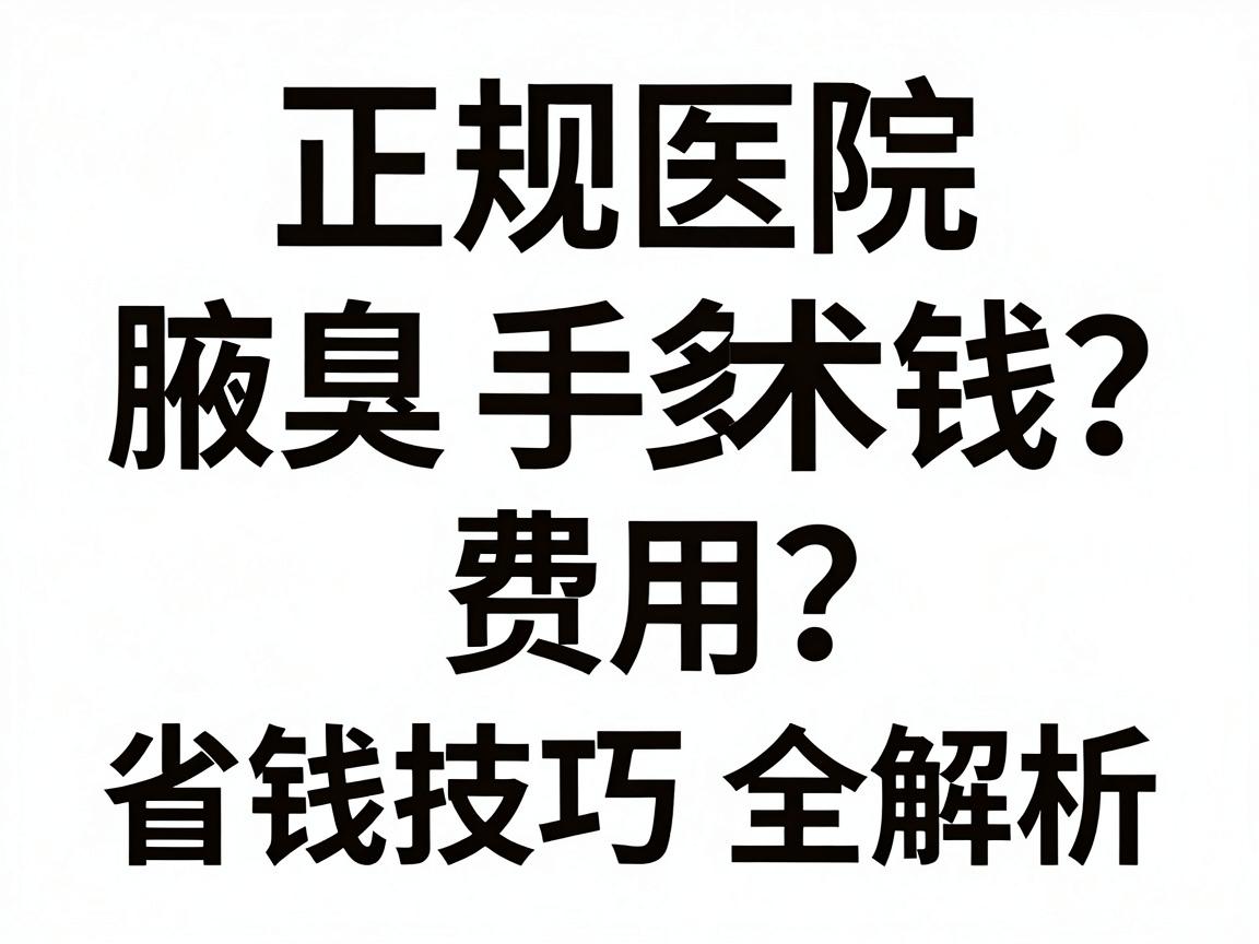 正规医院腋臭手术多少钱？费用明细与省钱技巧全解析
