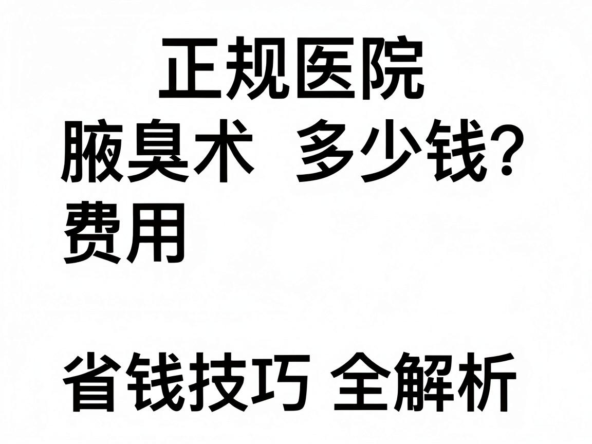 正规医院腋臭手术多少钱？费用明细与省钱技巧全解析