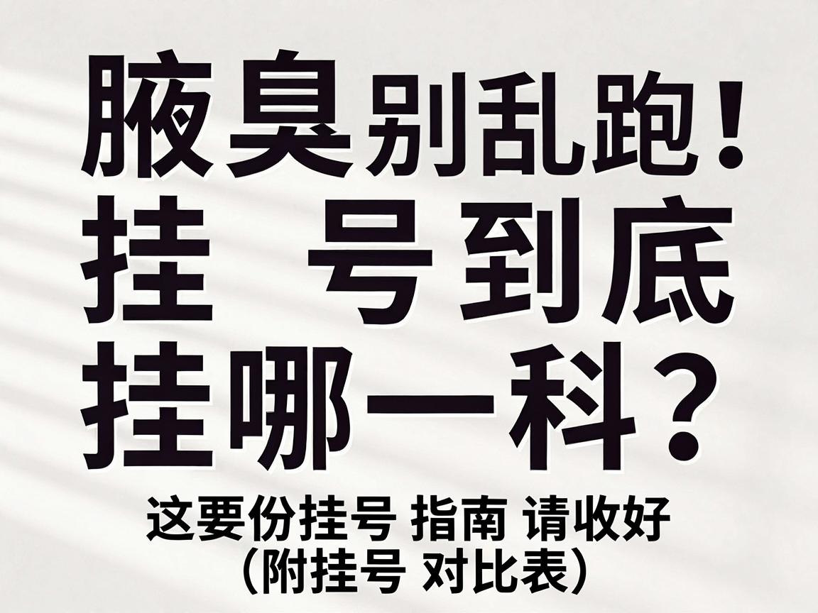 腋臭挂号别乱跑！腋臭挂号到底挂哪一科？这份挂号指南请收好（附挂号对比表）