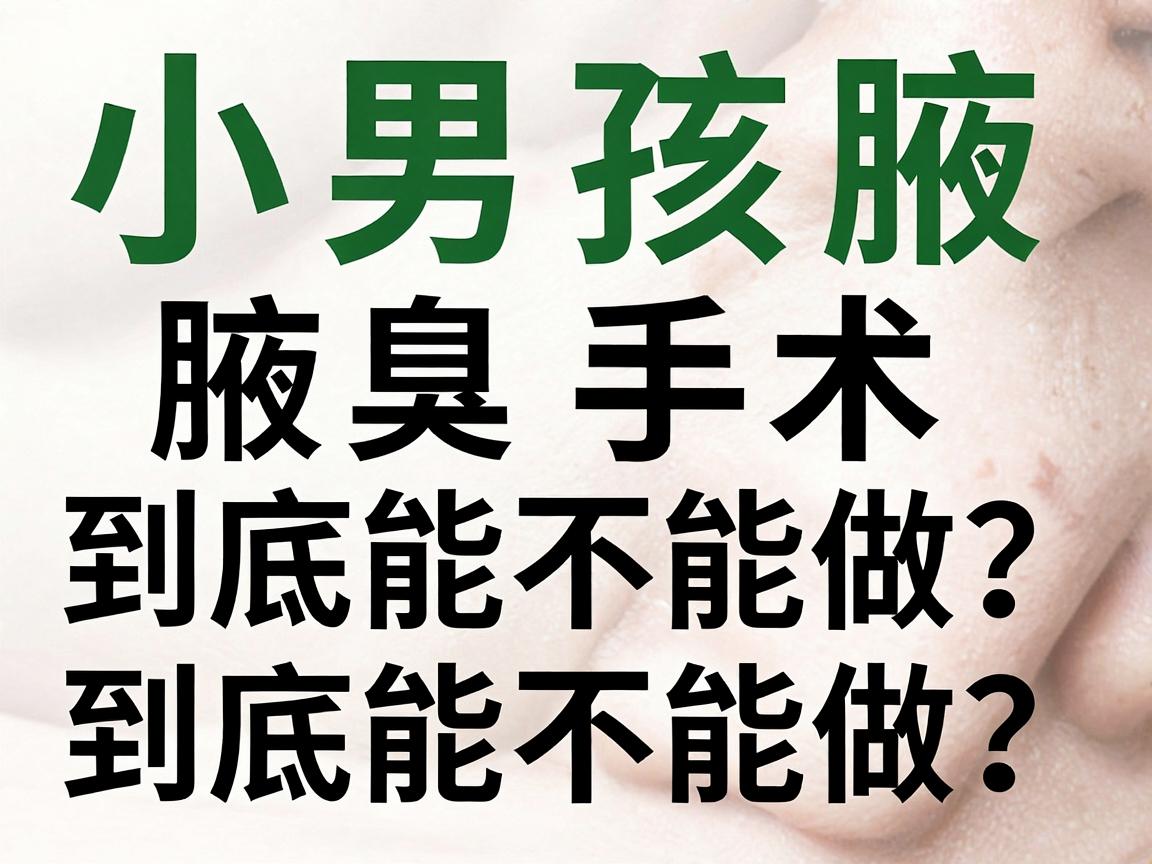 小男孩腋臭手术，到底能不能做？先别急，看完这篇腋臭手术红绿灯指南再决定