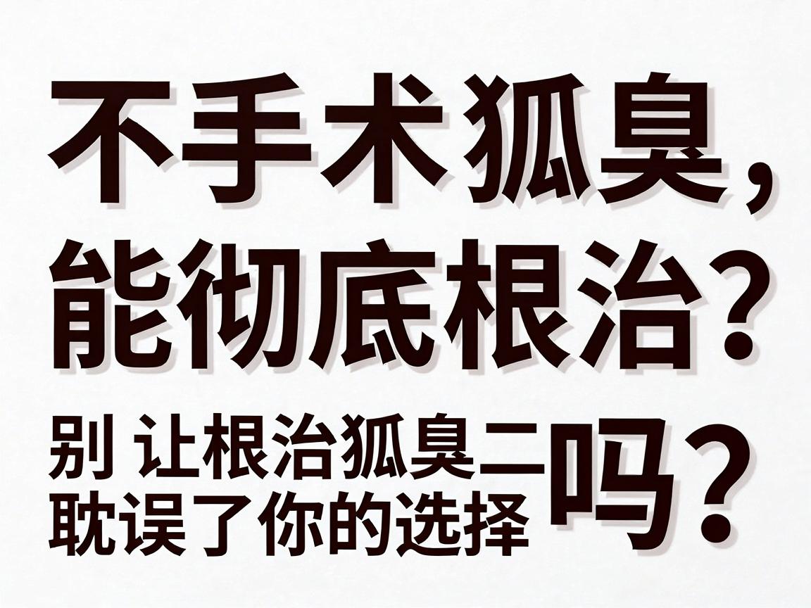 不手术狐臭能彻底根治吗？别让根治二字，耽误了你的最佳选择
中不手术狐臭出现2次核心词狐臭，彻底根治为第二核心词，合计出现2次核心关键词）