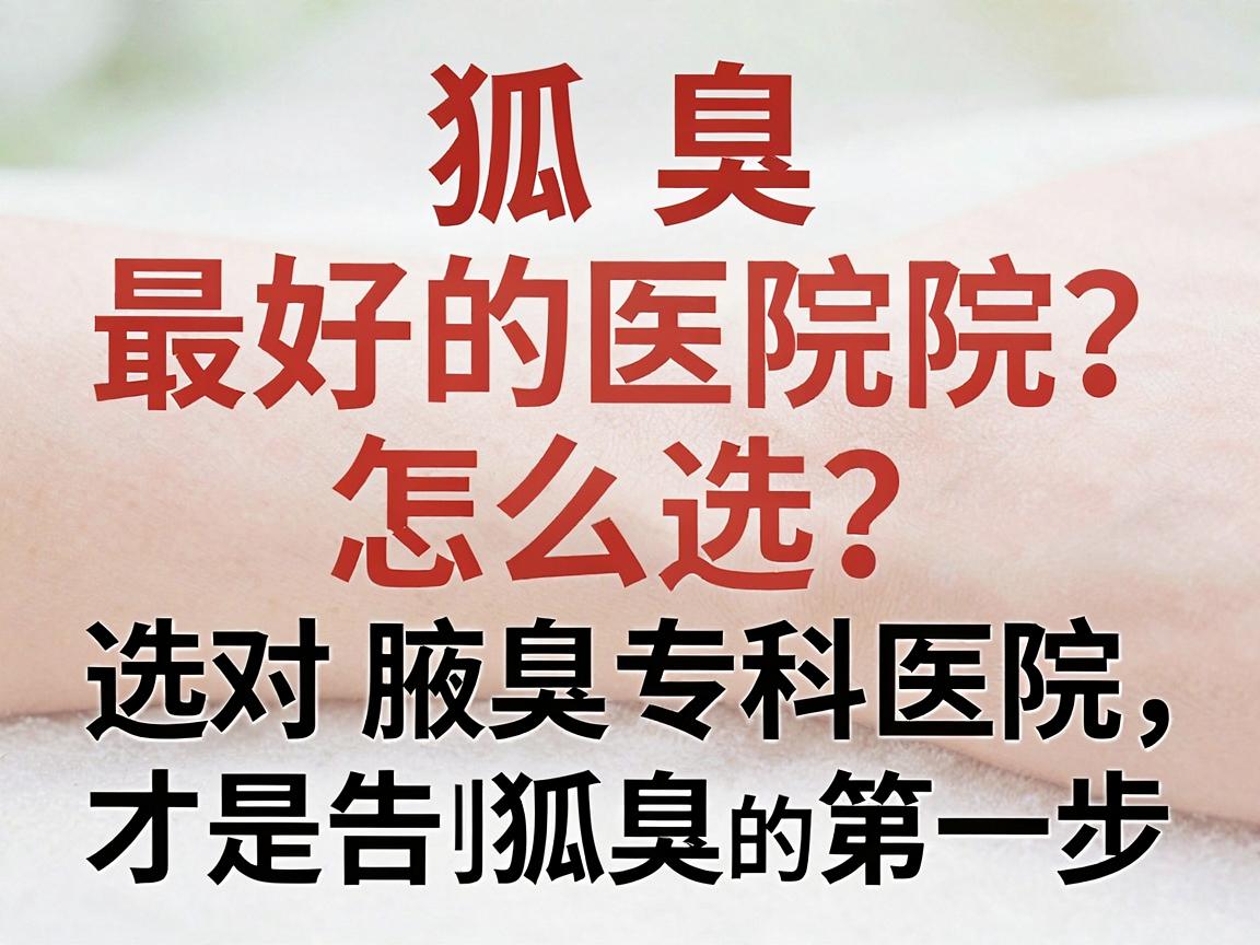 狐臭最好的医院怎么选？选对腋臭专科医院，才是告别狐臭的第一步