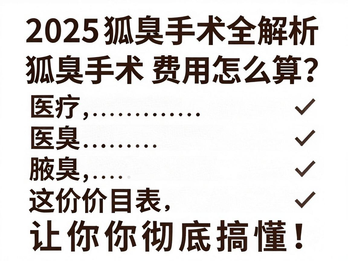 2025狐臭手术价目表全解析，狐臭手术费用怎么算？这份价目表让你彻底搞懂！