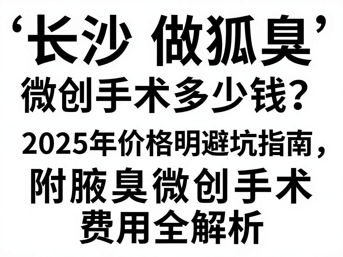 长沙做狐臭微创手术多少钱？2025年价格明细与避坑指南，附腋臭微创手术费用全解析
