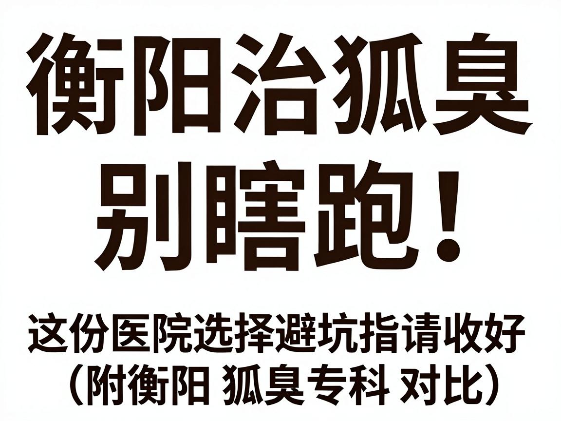 衡阳治狐臭，别瞎跑！这份医院选择避坑指南请收好（附衡阳狐臭专科对比）