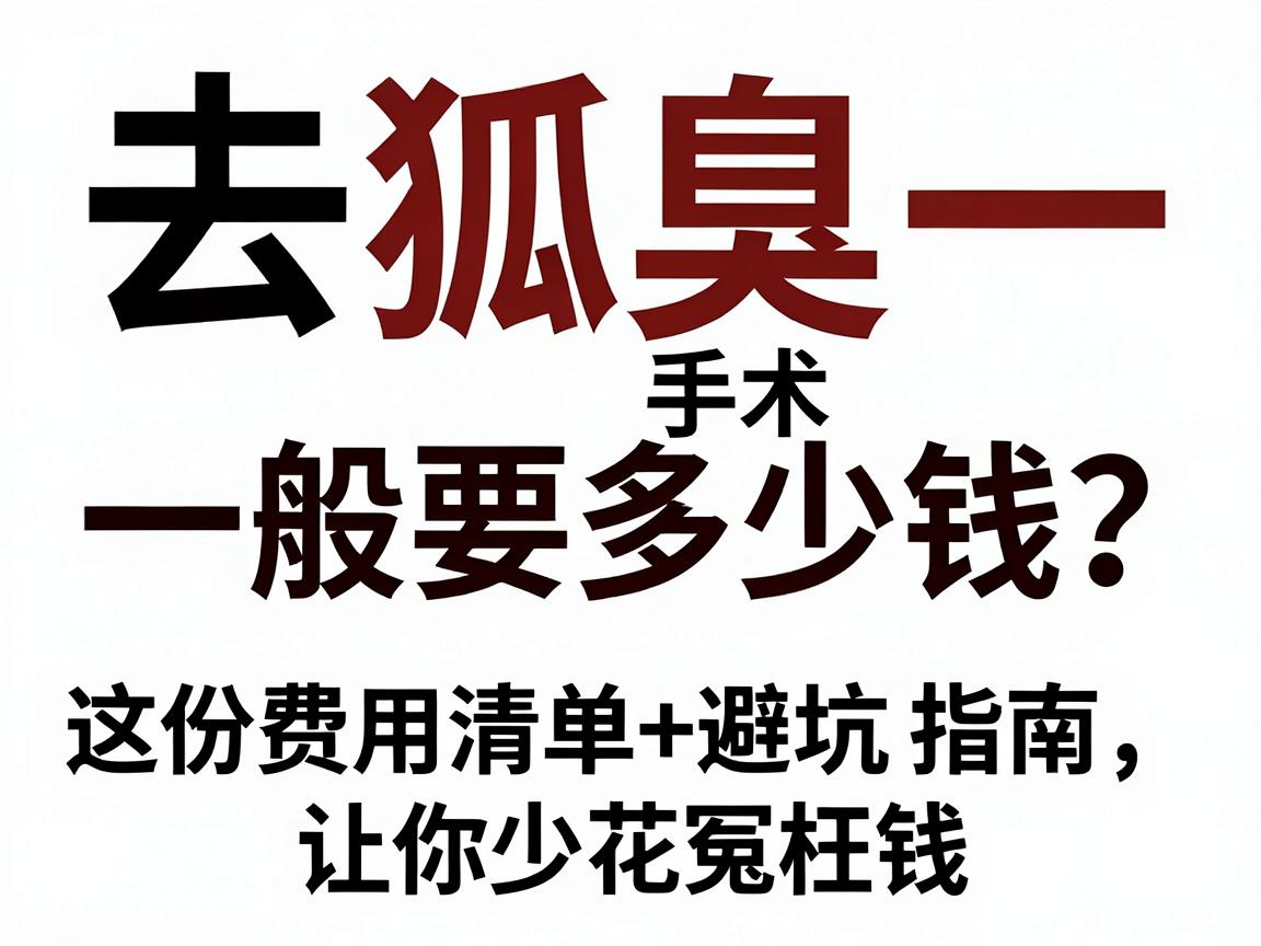 去狐臭的手术一般要多少钱？这份费用清单+避坑指南，让你少花冤枉钱