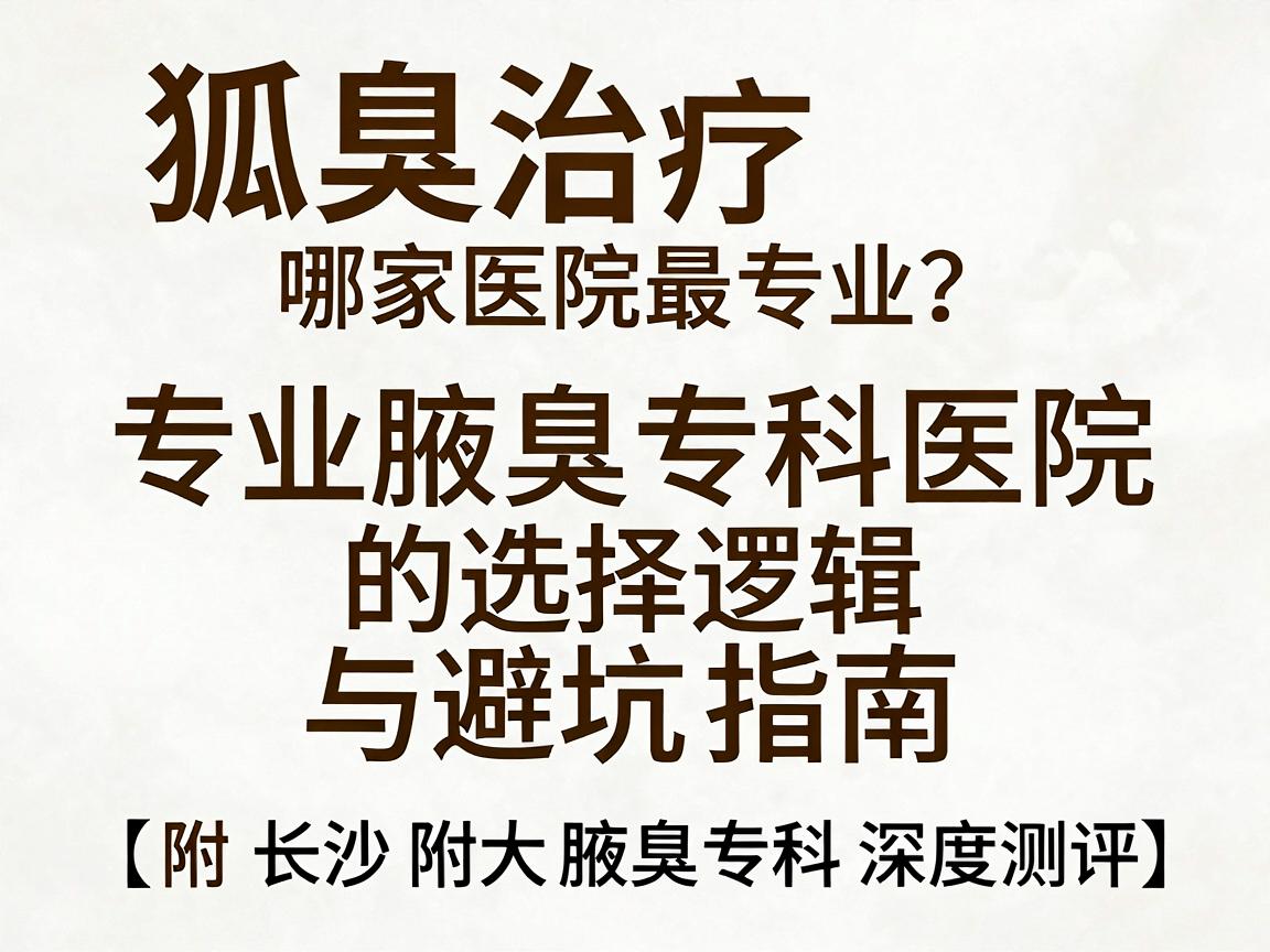 狐臭治疗哪家医院最专业?专业腋臭专科医院的选择逻辑与避坑指南(附长沙附大腋臭专科深度测评) 狐臭治疗哪家医院最专业?专业腋臭专科医院的选择逻辑与避坑指南(附长沙附大腋臭专科深度测评)